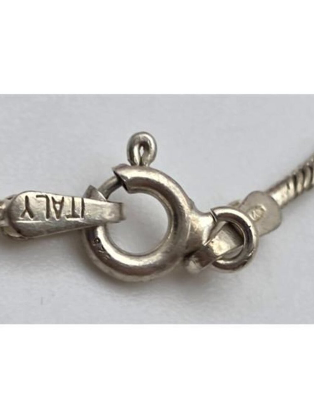 Vintage 925 Italy Sterling Silver Puffy Heart Pendant Necklace Snake Chain 17” - Picture 6 of 9